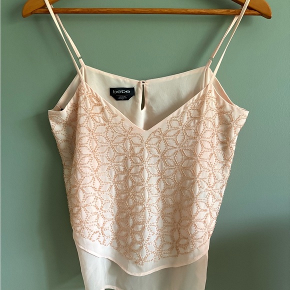 Bebe Pink Asymmetrical Embellished Camisole - Picture 1 of 6